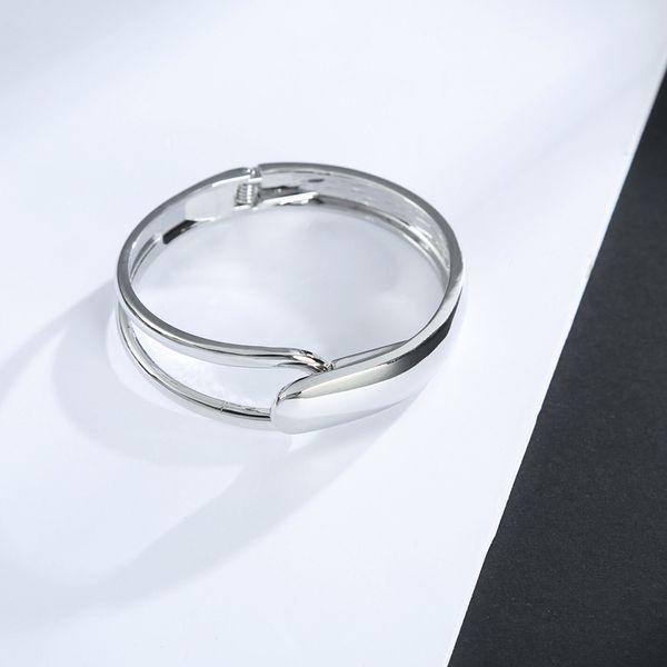 

lucky bangles punk alloy big bangles bracelets trendy gold statement cuff bracelets for women lover jewelry accessories, Black