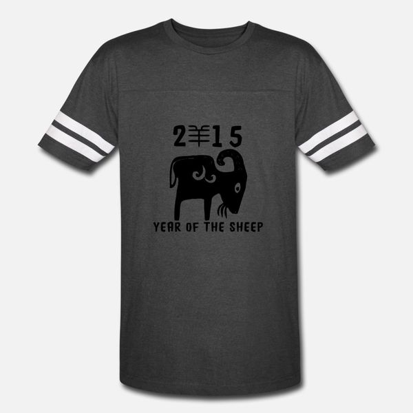 

chinese new year of the sheep ram goat 2015 t shirt men design short sleeve crew neck basic solid fitness basic summer style natural shirt