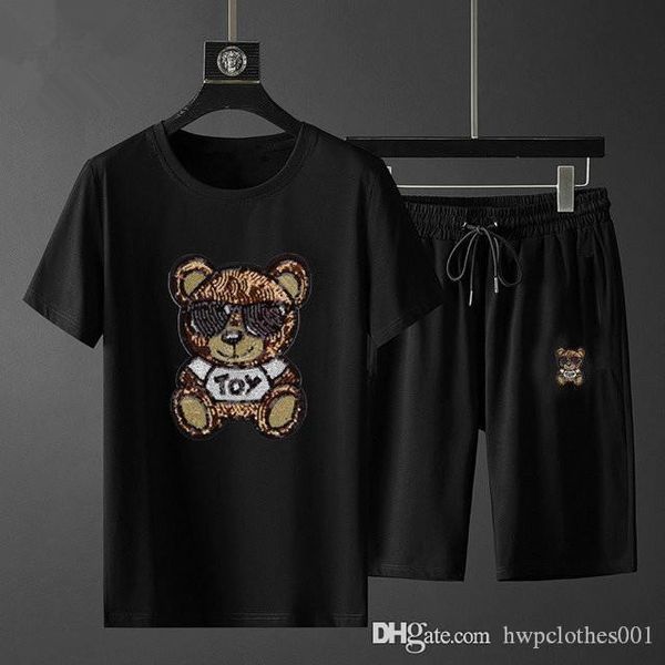 

новый 2020 мужской дизайнер спортивные костюмы мужские 2020 роскошь дизайнер одежды роскошь моды работает подходит тенниска + шорты комплект, Gray