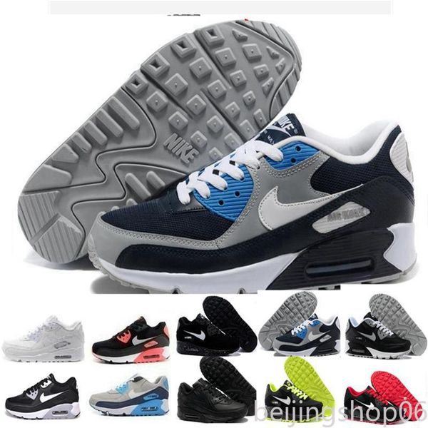 

wholesale 2020 air cushion 90 casual running shoes black white red 90 men women tn sneakers classic air90 trainer shoe b06