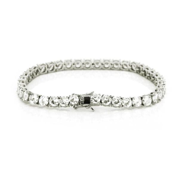 

hiphop jewelry women men cubic zirconia bracelet round crystal cz tennis link wrist bracelets fashion jewelry drop shipping, Black
