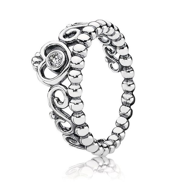 

Authentic 925 Sterling Silver Rings Women Girls Jewelry for Princess Tiara Crown Ring with Original box Wedding RING sets