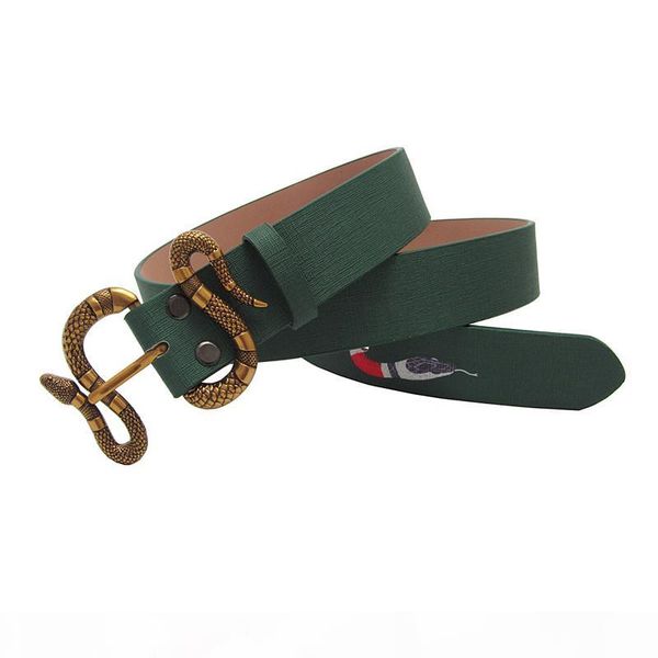 

western fashion men snake leather belt retro style leisure jeans snake buckle belt men strap c19041101, Black;brown