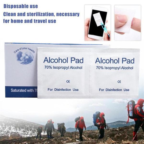 

2020 new 100 pcs alcohol wet wipe disposable disinfection prep swap pad antiseptic skin cleaning care jewelry mobile phone clean wipe
