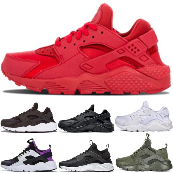 

новые кроссовки мужчины женщины huarache 1 4 тройной красный тройной белый черный фиолетовый зеленый серый wiht красная точка кроссовки eur