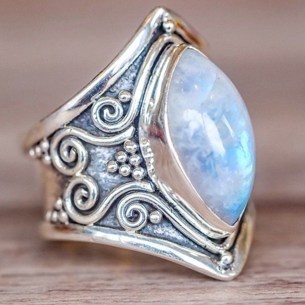 

vintage silver big stone кольцо для женщин моды bohemian boho ювелирных изделий
