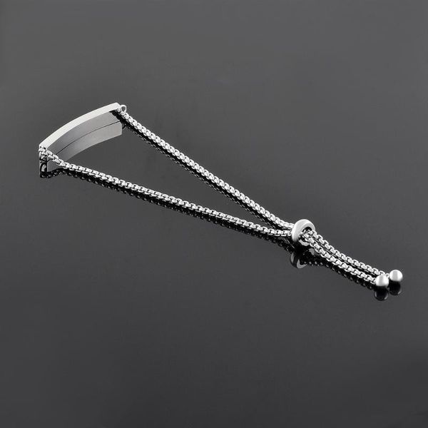 

ijb5090 keepsake cube memorial bracelet jewelry chain bracelets stainless steel blank bangle, Black