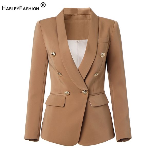 

harleyfashion fall design long sleeve shawl collar khaki slim jacket buttons casual blazer, White;black