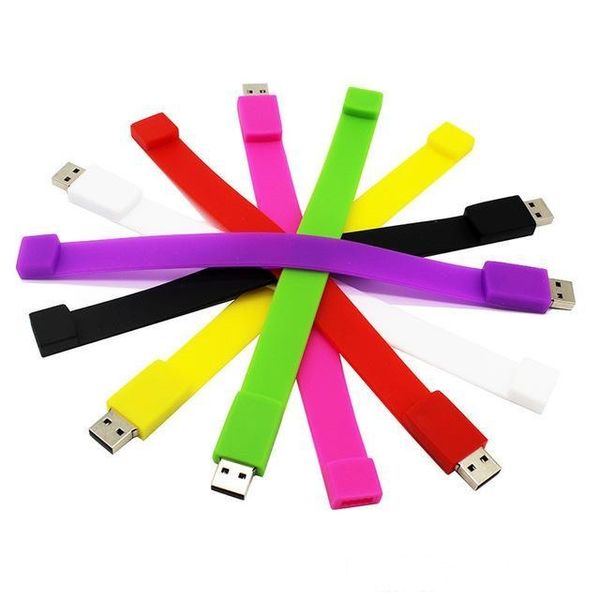 

wholesales creative 10 color bracelet pendrive 4g 8g 16g 32g 64g usb 2.0 usb flash drive pendrive