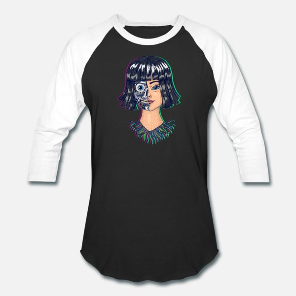 

cyberpunk girl glitch t shirt men personalized short sleeve s-3xl unique graphic breathable summer style pictures shirt