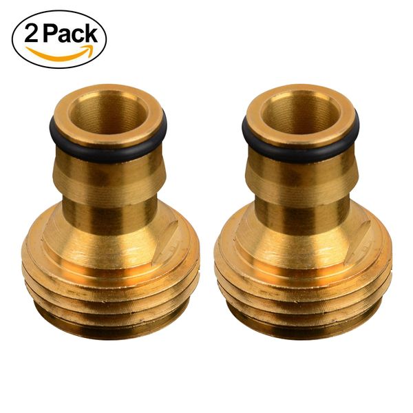

2pcs hose faucet adaptor threaded garden snap 3/4" brass connector tap fitting