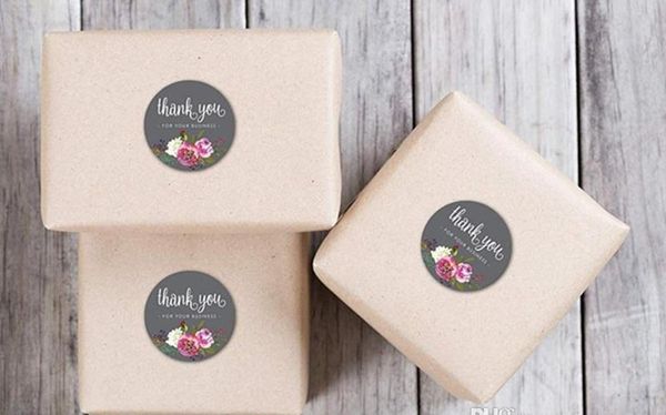

label envelope craft floral invitation coated paper stickers roll seal you card stickers thank you thank handmade bbydx bdetoys