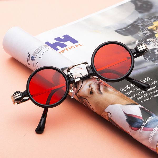 

fashion retro small frame sunglasses personality hip hop round sunglasses trend men and women universal luxury glasses uv400, White;black