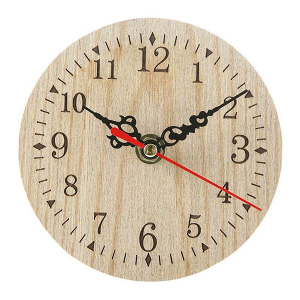 

numerals quartz wall clock wooden round decoration living room vintage style