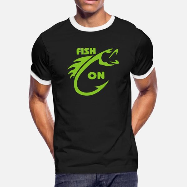 

fish on t shirt men designs cotton plus size 3xl costume gift building summer normal shirt, White;black