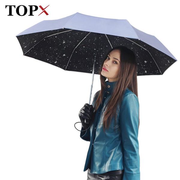 

umbrella fold women men parasol rain sun shade creative three automatically meteor large shower windproof umbrella paraguas open yietn