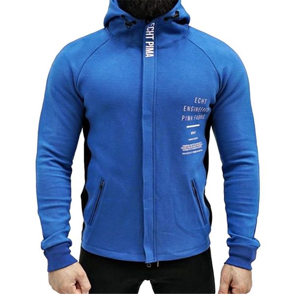 

autumn and winter fitness new sports and leisure cotton jacket running hiking trend hooded sweater, Black