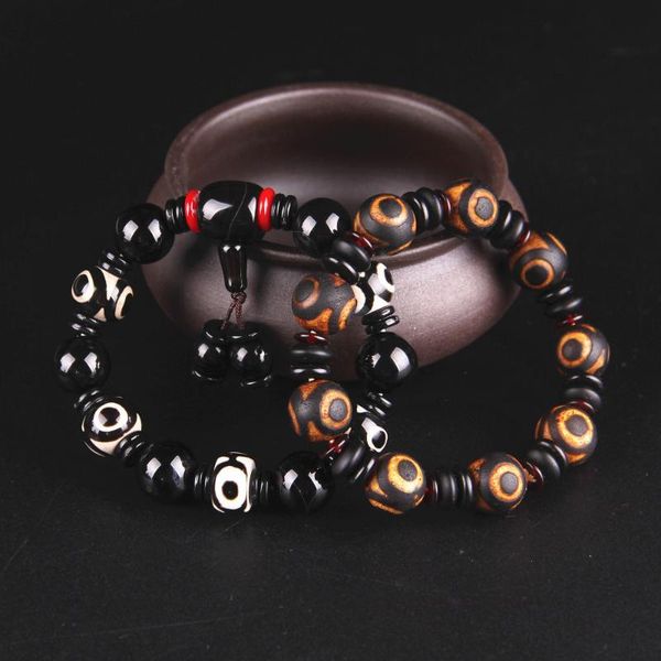 

bracelet dzi bead bracelet tibetan old dzi bead natural black white