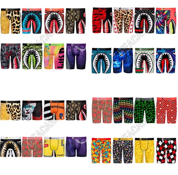 

32 styles quick dry men panties designers underwear long boxer briefs shark cartoon beach sport shorts boxer pants designer underpant d81705, Black;white