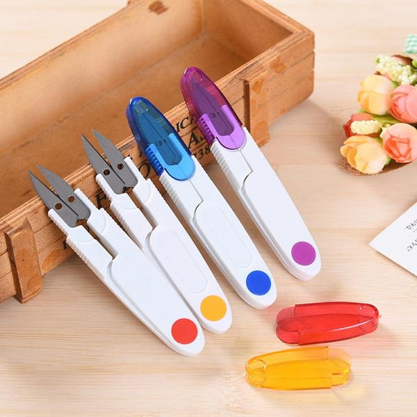 

cgjxsmulticolor sewing scissors u shape zigzag scissors sewing embroidery thrum yarn shears metal scissors for needlework fabric new, Silver