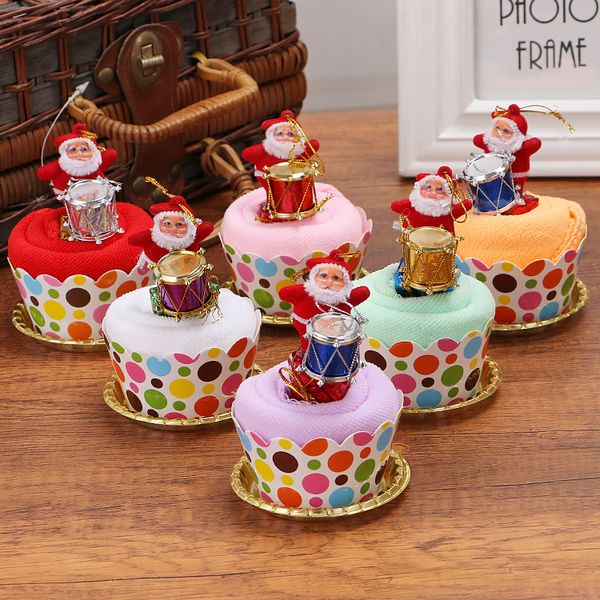 

towel santa snowman cake cotton creative christmas party gifts support dropshiping 30*30cm