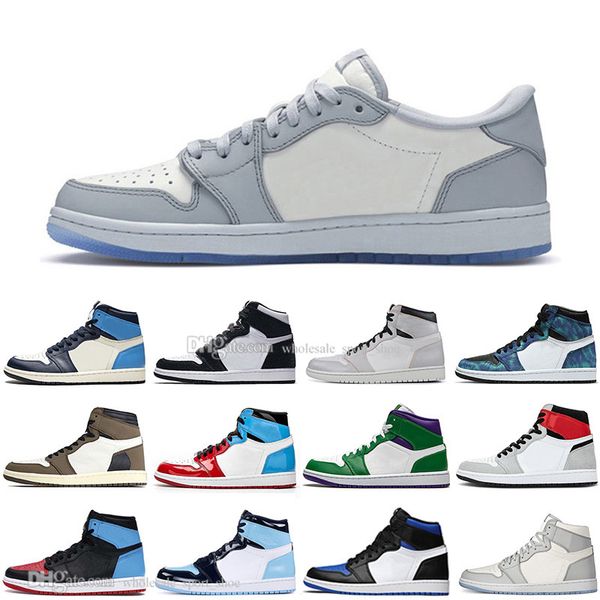 

mens 1 og basketball shoes tie dye banned mid bred multi color gym red chicago black toe athletics sneaker 1s trainers mens shoes