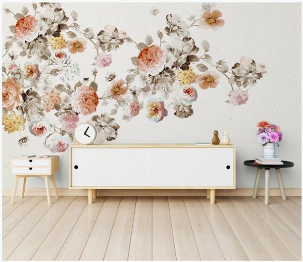 

3d wallpaper custom p mural on the wall modern hand painted nostalgic rose flower home decor p wallpaper for walls 3 d