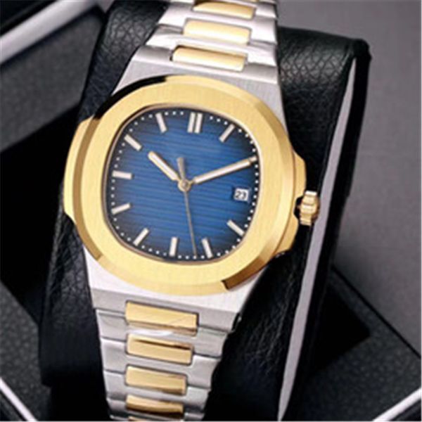 

18 colors luxury watch gold silver automatic mechanical watch stainless steel luminous hand white dial watch nautilus wholesale factory