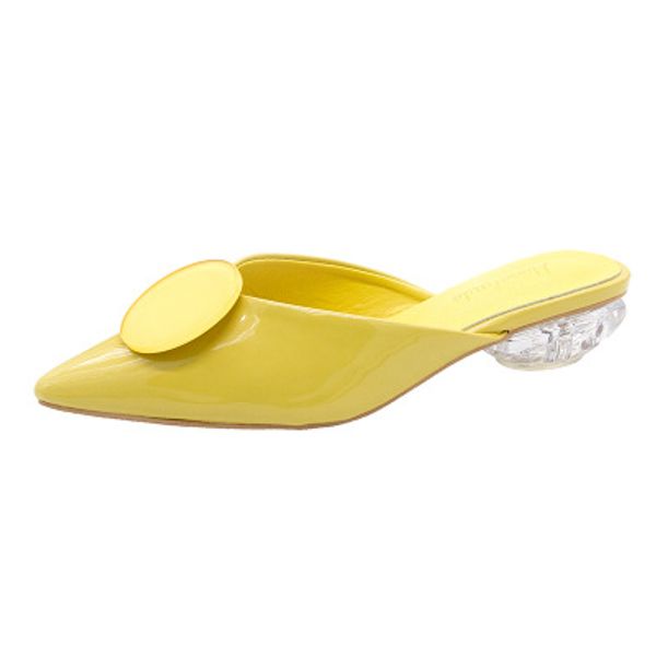 

2020 spring and summer autumn new crystal and baotou semi-drag female slippers fashion wild, Black