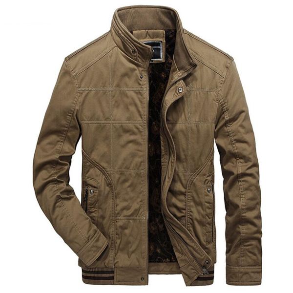 

new arrival parka men casual thick warm outwear zipper jacket and coats solid green casaco masculino parka hombre men clothes, Black