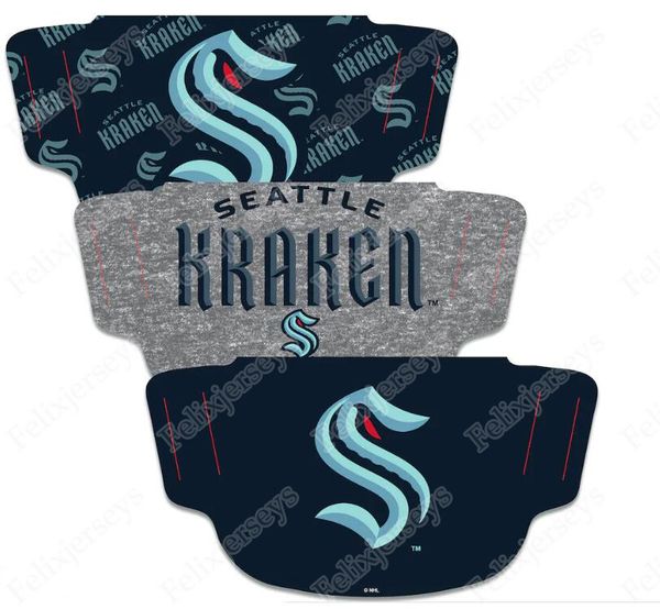 

seattle kraken wincraft face covering 3-pack dust wind uv sun neck gaiter tube headwear motorcycle cycling riding running headba, Black