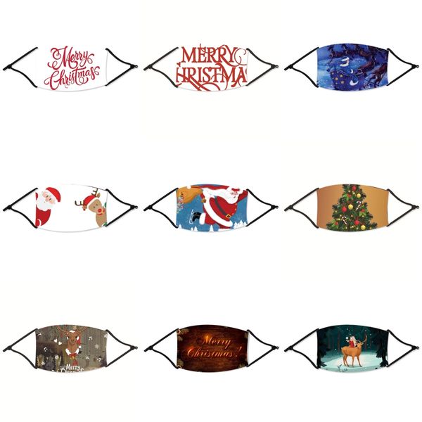 

washable reusable anti-dust mouth face christmas masks camouflage sponge christmas mask anti cold christmas mask humanized designer soft #95, Black