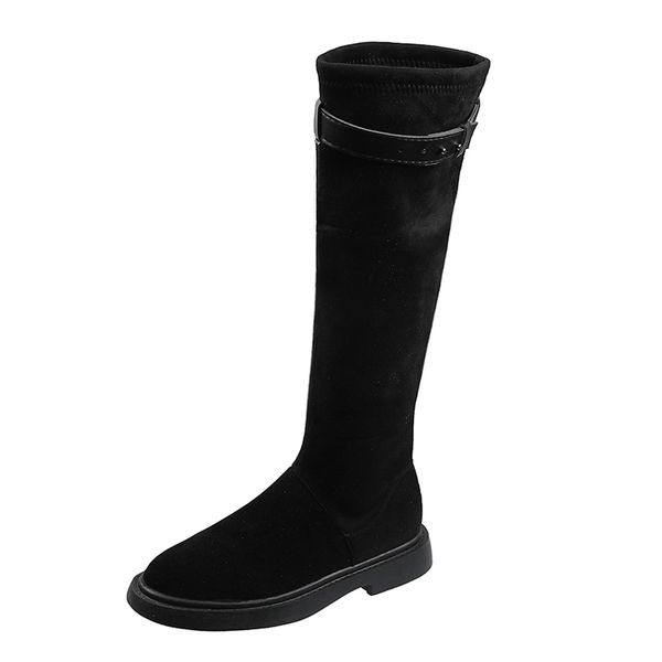 

round toe winter boots lady brand women's shoes booties woman 2020 low heel boots-women thigh high heels high sexy, Black