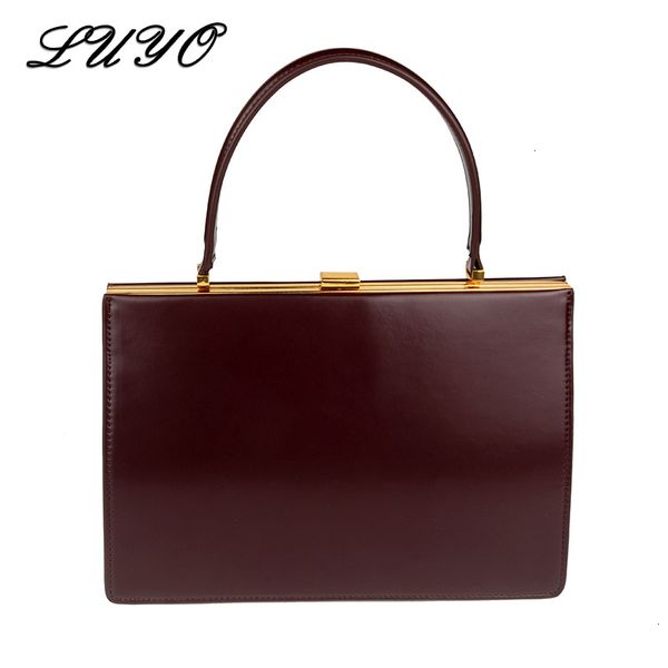 

vintage clasp women luxury handbags medium metal frame design female tote handle bags designer autumn black box