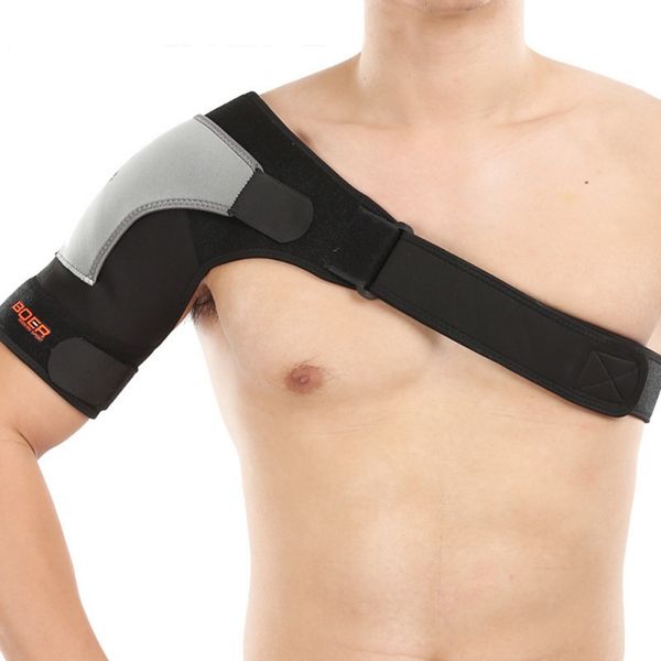 

elbow & knee pads sports adjustable shoulder support compression strap pain relief pressure pad sleeves, Black;gray