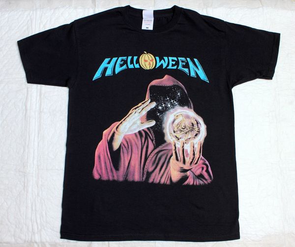 

s-5xl helloween keeper of the seven keys gammaray iron saviour new black t-shirt short sleeve t shirt funny print tee