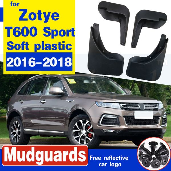 

4pcs/set car mud flaps splash guard for zotye t600 sport 2016-2018 fender mudflaps mudguard car front rear wheel accessories