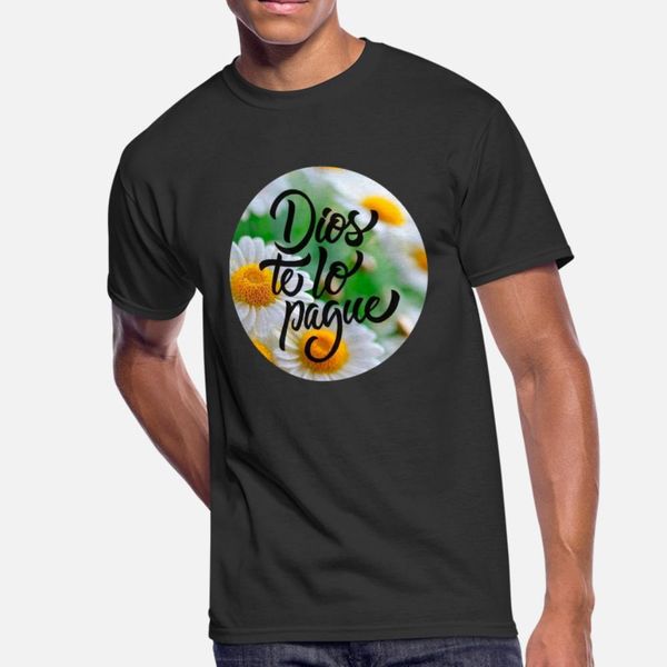 

dios te lo pague t shirt men loose short sleeve o neck solid color loose comical summer style slim