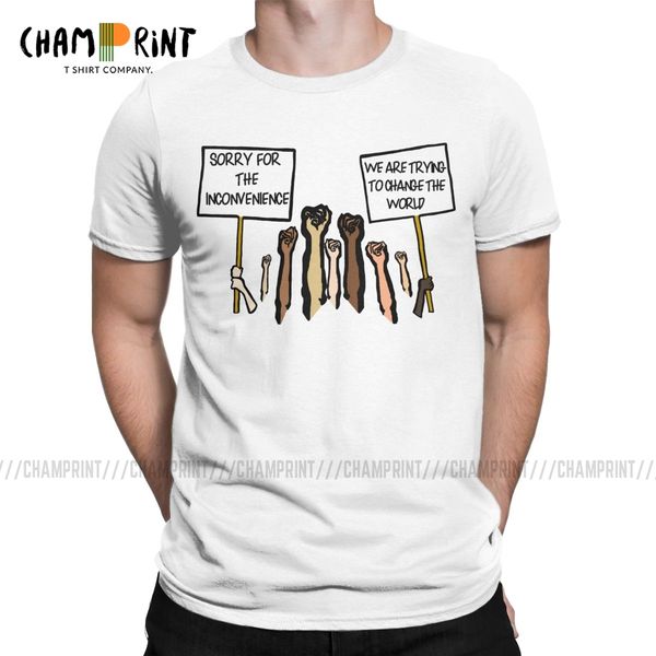 

vintage sorry for the inconvenience t-shirt men 100% cotton t shirts i can't breathe black matter tee shirt unique clothes