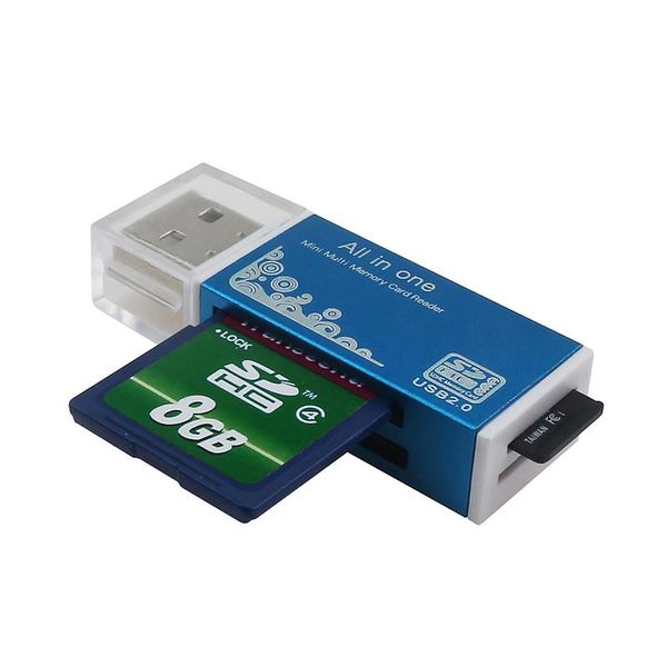 

cgjxs4 color 4 in 1 card reader for memory stick pro duo micro sd tf m2 mmc sdhc ms silier colors high quality