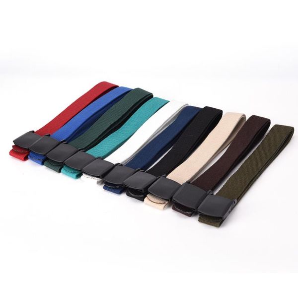 

men belts canvas belt casual anti allergy plastic buckle belt waistband, Black;brown
