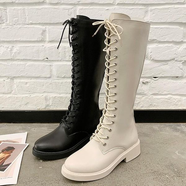 

women's boots new fashion high-tube women knee-high boots thick heel zipper ladies long, Black