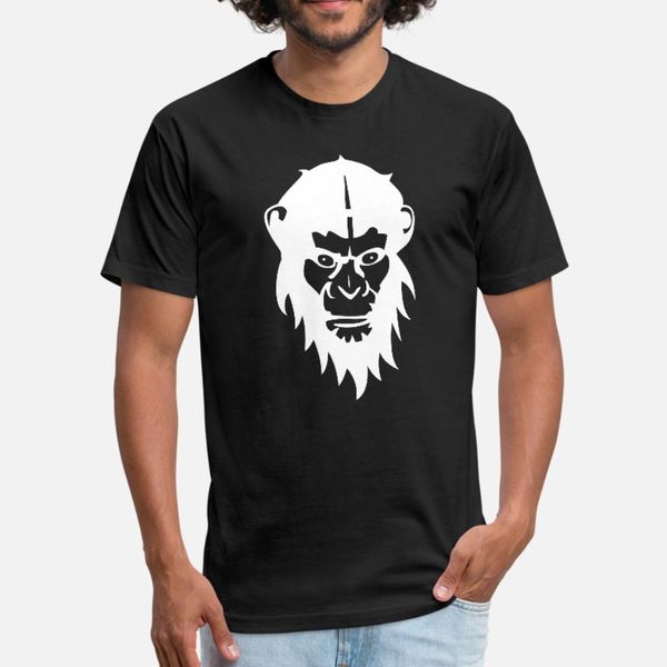

scary monkey face t shirt men customized cotton round collar standard gift comical spring natural shirt