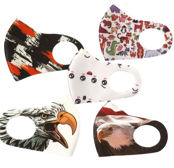 

fashion face masks cartoon animal mouth mask anti pollution print reusable washable breathable face masks ear-hook type