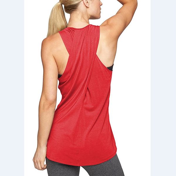 

2020 backless sleeveless yoga vest sport singlet women athletic fitness tank running training yoga shirts workout clothes, White;red