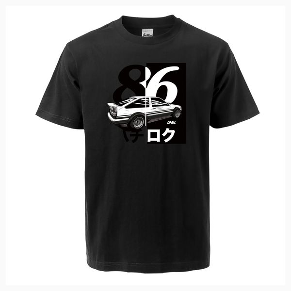 

2019 new arrival summer men's t shirt initial d printed ae86 cotton short sleeve o-neck t-shirt hip hop streetwear tees