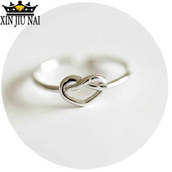 

anillos silver simple personality stunning love knot infinity ring heart ring for women bridal wedding engagement jewelry gifts, Golden;silver
