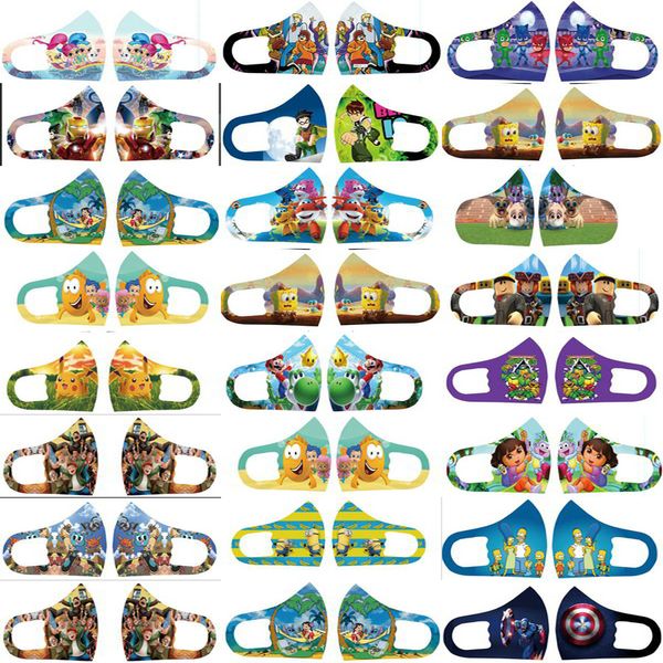 

tapabocas face shields mascarilla de pelicula custom face mask designer kids cloth masks cartoon character face mask facial bigger