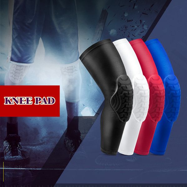 

1pcs breathable basketball knee support honeycomb knee pad sports leg calf compression brace l639, Black;gray