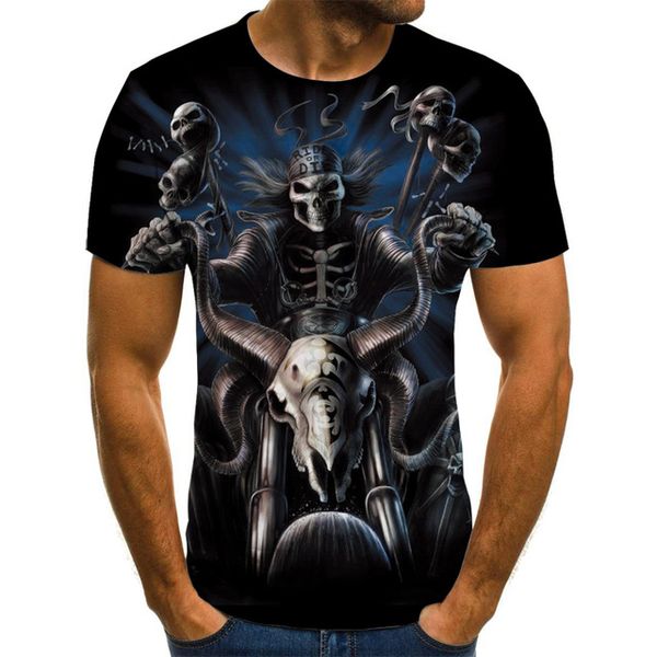 

new printed skull summer for 3d print shirts oversized horror hippie men clothing